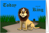 Father’s Day, general, humor, Lion with a jeweled crown on his head card