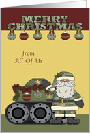 Christmas from All Of Us, general Army, Santa Claus with tank card