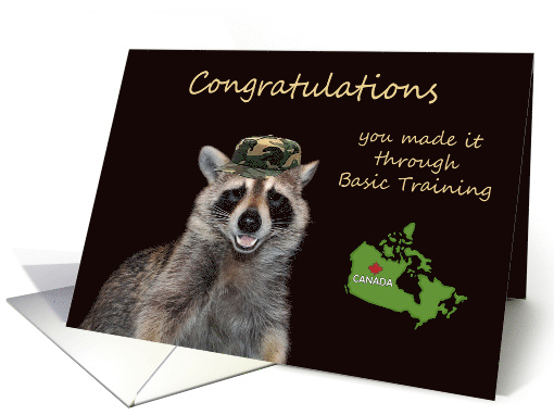 Congratulations on Completing Basic Training Canada with Raccoon card