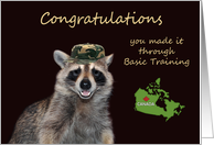 Congratulations on Completing Basic Training Canada with Raccoon card