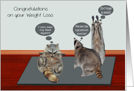 Congratulations On Weight Loss, general, raccoons attempting exercise card