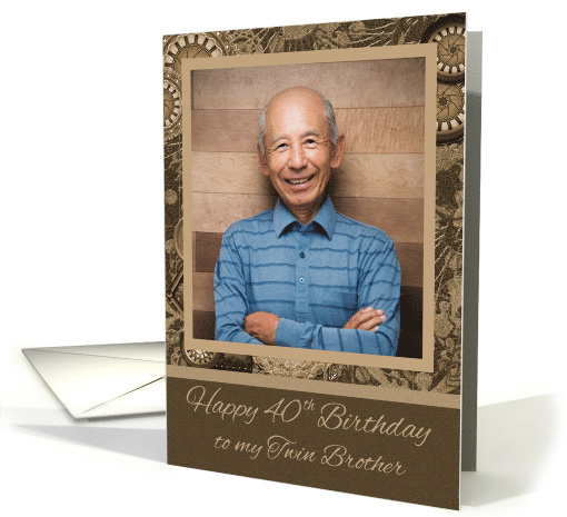 40th Birthday to Twin Brother, photo card, vintage... (1318980)