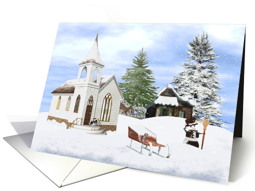 Happy Holidays, general, Christmas winter scene with... (1329790)