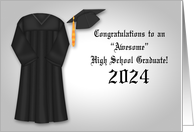 Congratulations on High School Graduation 20234Card with a Black Gown card