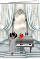 Piano Recital Congratulations for Young Girl with Beautiful Ocean View card