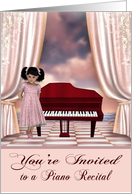 Invitations, Piano Recital, general, young girl with an ocean view card