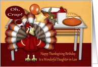 Birthday On Thanksgiving to Daughter-in-Law, Cute turkey with table card