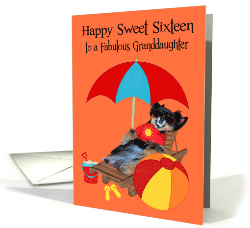 Birthday to Granddaughter Sweet Sixteen Card with a Beach... (1343248)