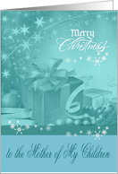 Christmas to Mother of Children, Presents, Bows, Ornaments, snowflakes card