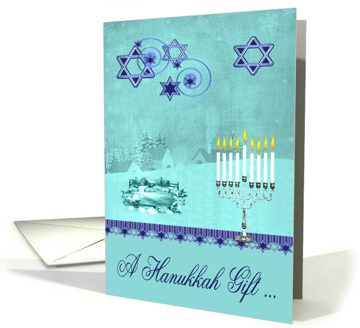 Hanukkah Money Enclosed Card with a Winter Scene and a... (1344428)