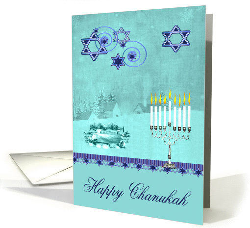 Chanukah, general, pretty winter scene with Star of... (1345030)
