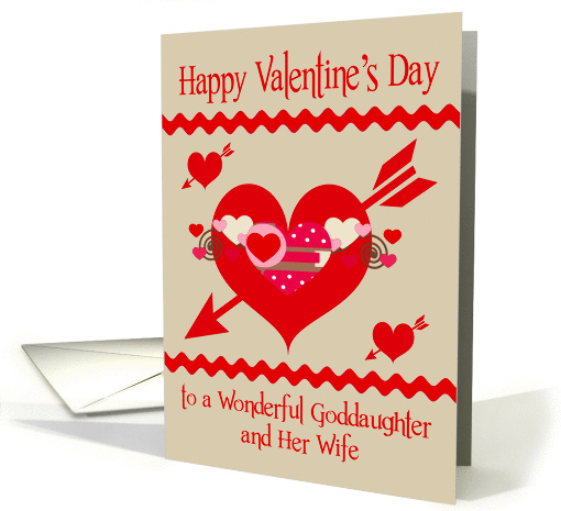 Valentine's Day To Goddaughter and Wife, red, white and... (1345670)