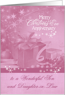 Anniversary on Christmas Eve to Son and Daughter-in-Law, ornaments card