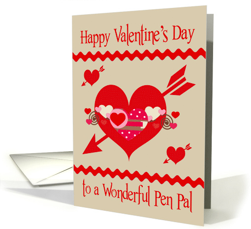 Valentine's Day to Pen Pal with Colorful Hearts Under and... (1349970)