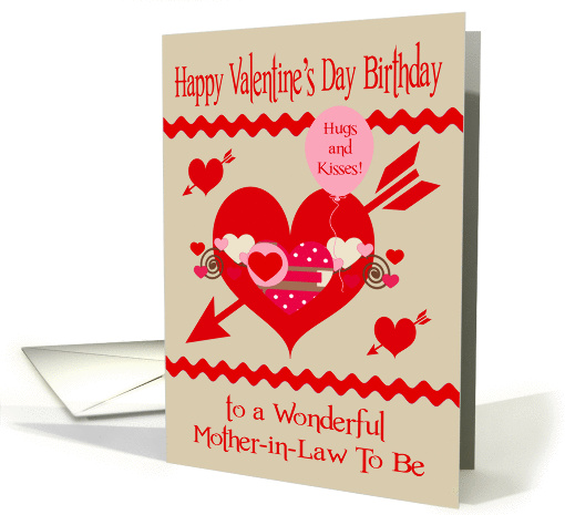 Birthday on Valentine's Day to Mother-in-Law To Be, red,... (1351626)