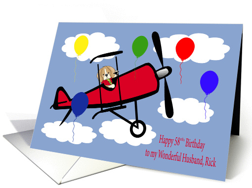 58th Birthday To Husband, Rick, Beagle flying an... (1352590)