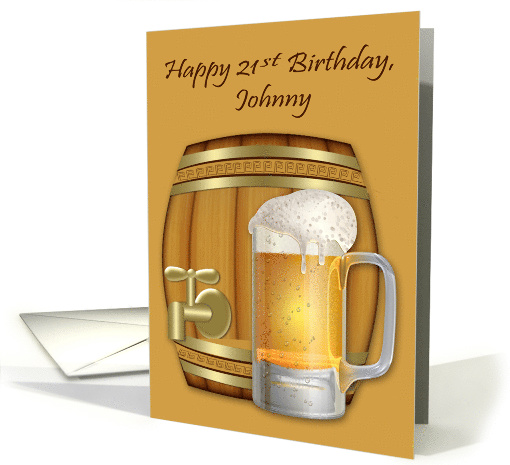 21st Birthday to Johnny, adult humor, mug of beer, greek... (1526498)