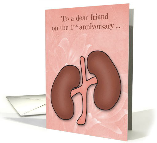 Thank you to Friend for Kidney Donation on the 1st Anniversary card