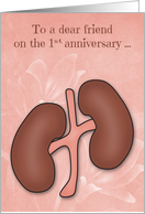 Thank you to Friend for Kidney Donation on the 1st Anniversary card