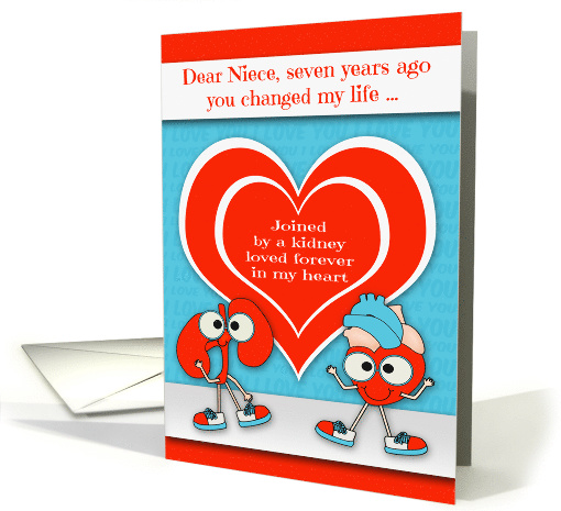 Thank you to Niece for Kidney Donation on the 7th Anniversary card