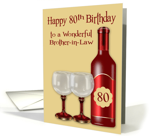 80th Birthday to Brother in Law with Fancy Glasses and a... (1570162)