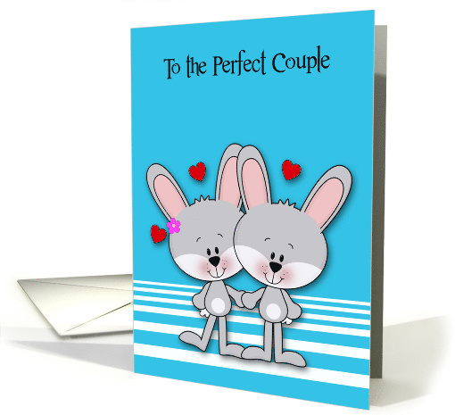 Wedding Anniversary with an Adorable Bunny Couple and Hearts card
