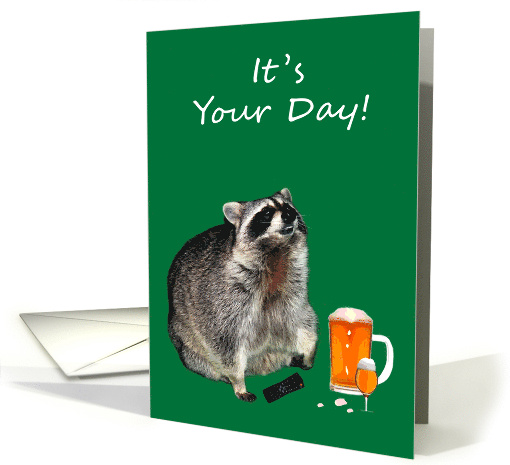 Father's Day a Raccoon with TV remote Control and a... (569762)