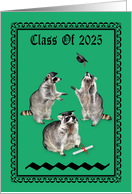 Congratulations on 2025 Graduation with Raccoons and a Diploma card