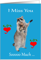 Miss You with a Raccoon Wearing a Stethoscope Around Its Neck card