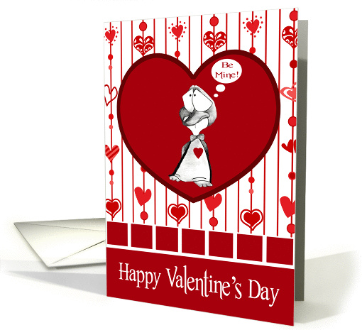 Valentine's Day To Sweetheart, duck wearing heart on chest on red card