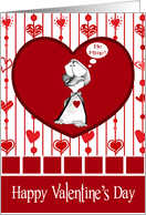 Valentine’s Day To Sweetheart, duck wearing heart on chest on red card