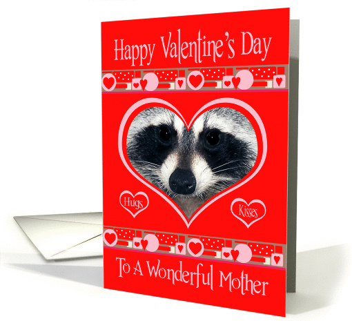 Valentine's Day To Mother, Raccoon in red and pink heart,... (720552)