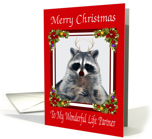 Christmas To Life Partner, red nose raccoon with antlers,... (732159)