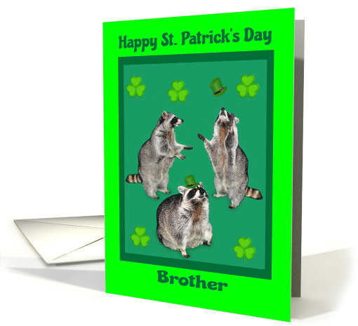 St. Patrick's Day to Brother with Cute Raccoons, Hats and... (736959)