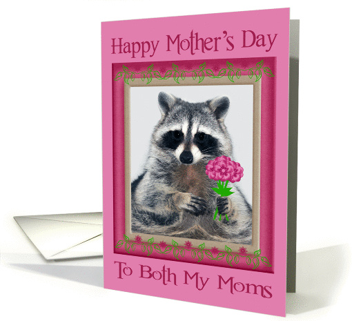 Mother's Day To Both My Moms, Raccoon with bouquet of... (738000)