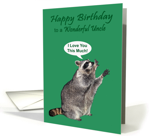 Birthday To Uncle, raccoon holding hands apart, I love you... (738751)