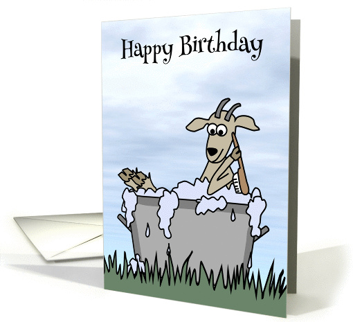 Birthday for child, general, goat taking a bubble bath,... (752842)