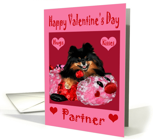 Valentine's Day To Partner, Pomeranian laying on bug with... (756686)