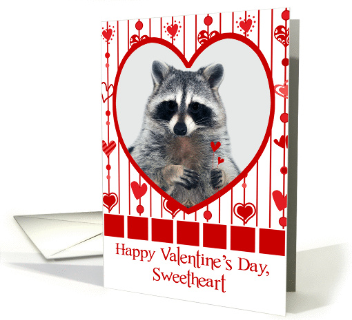 Valentine's Day To Sweetheart, Raccoon in red heart... (763556)