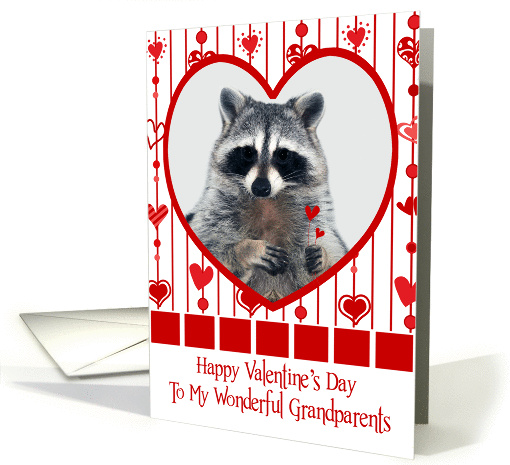 Valentine's Day To Grandparents, Raccoon in red heart... (763560)