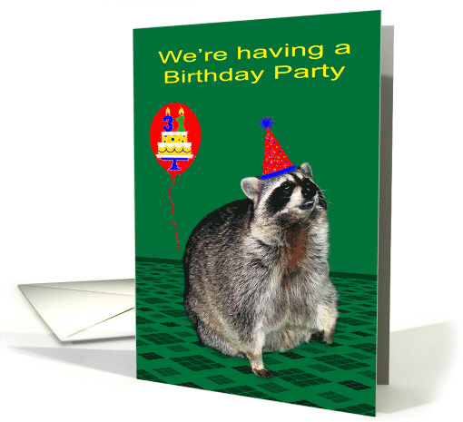 Invitations to 31st Birthday Party, Raccoon with a party... (765214)