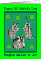 St. Patrick’s Day toDaughter and Son in Law with Adorable Raccoons card
