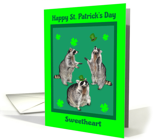St. Patrick's Day toSweetheart, Raccoons with shamrocks,... (767340)