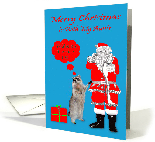 Christmas to Both my Aunts, Raccoon with Santa Claus... (806440)