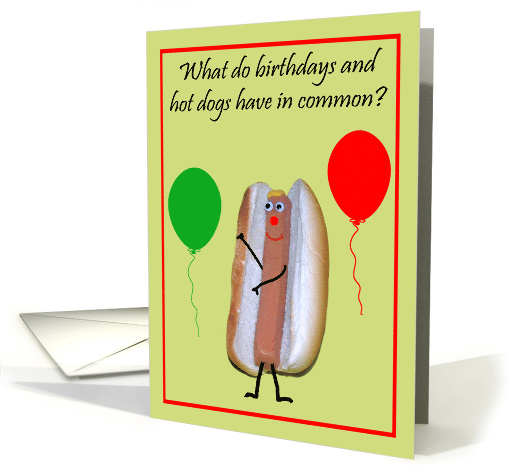 Birthday to Male with a Goggle Eyed Hot Dog with Colorful... (821426)