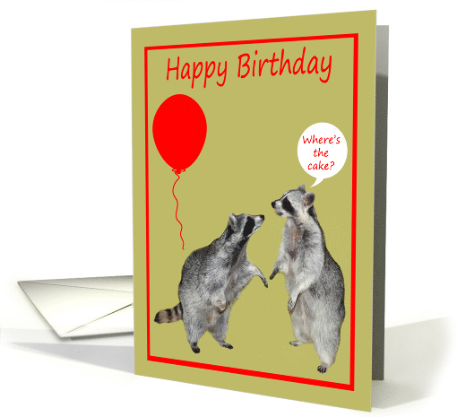 Birthday, general, Raccoons with colorful balloons on... (825935)