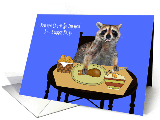 Invitations to Dinner Party, general, adorable raccoon,... (830235)