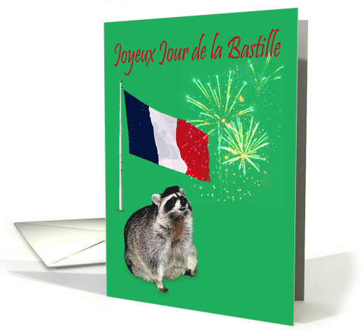 Bastille Day in French with a Raccoon Wearing Beret with... (838057)