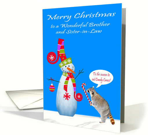 Christmas to Brother and Sister-in-Law, Raccoon eating a... (849362)