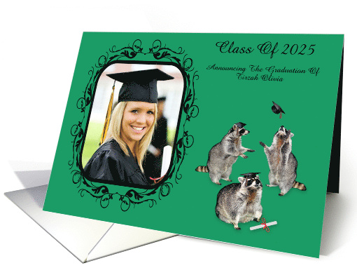 Announcement on Graduation Custom Year 2025 and Name Photo card